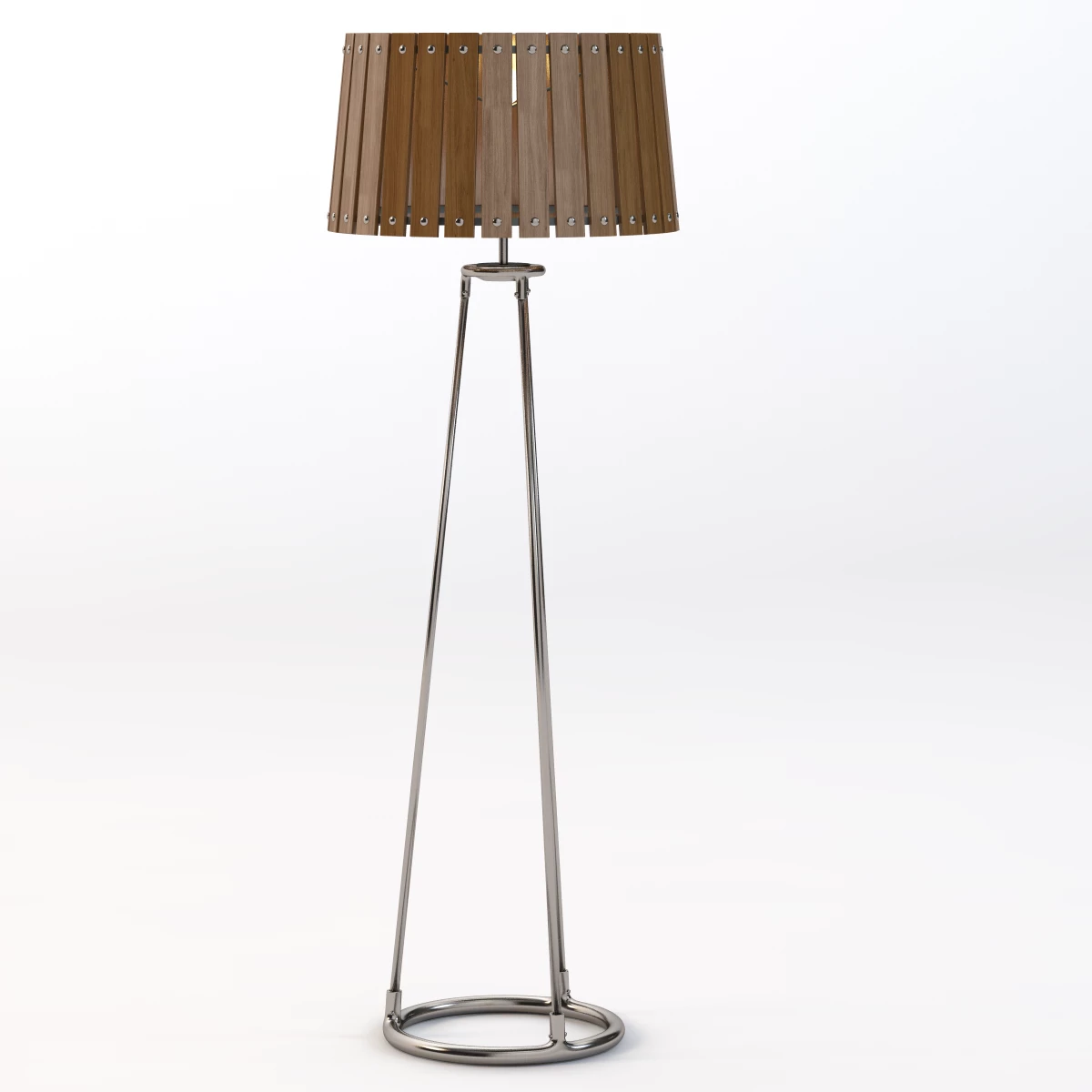 Acacia Wood Shade Floor Lamp 3D Model_01