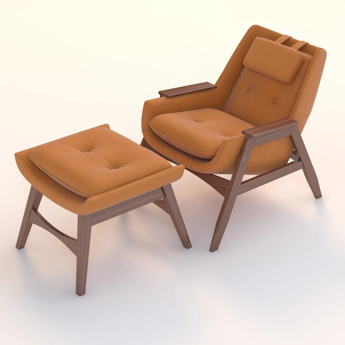Adrian Pearsall Lounge Chair with Ottoman 3D Model_09