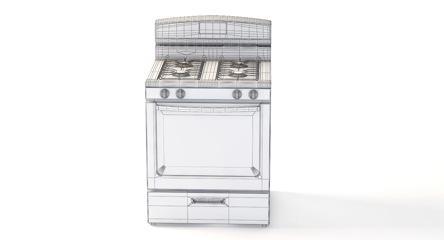 Amana 5.1 Cu. Ft.  Gas Oven Range With Sealed Gas Burners Agr5330bas 3D Model_011