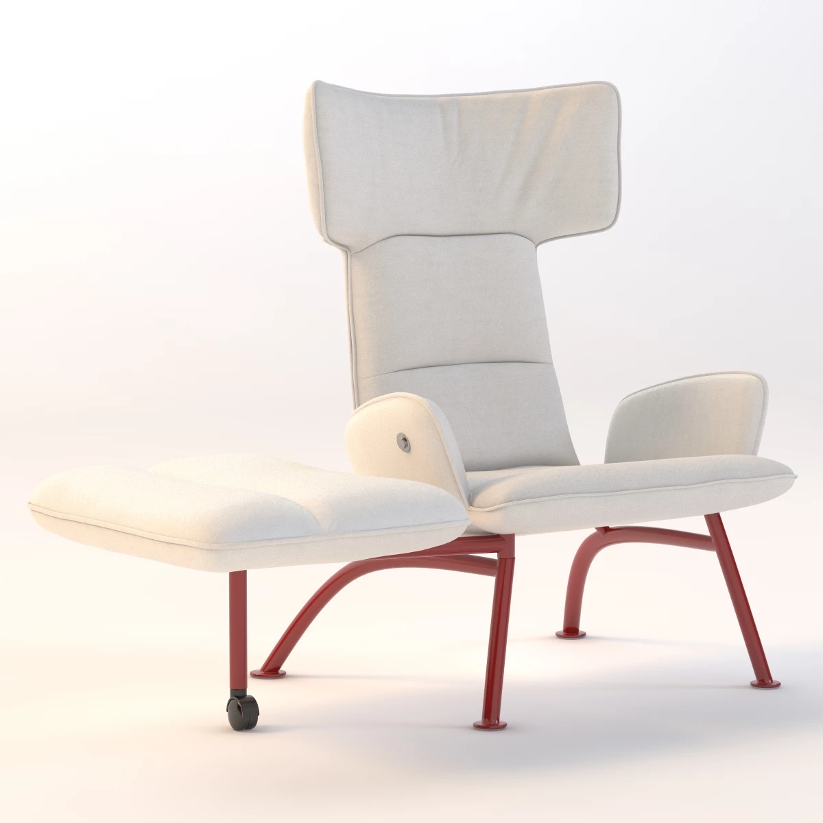 At Chair With Footrest 3D Model_01