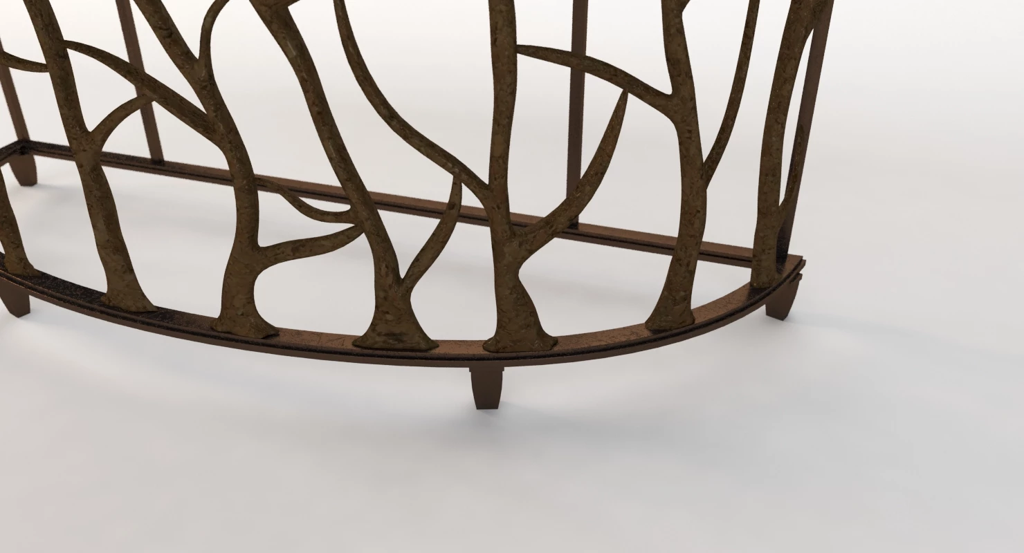 Bannister Garden Console Table 3D Model_03