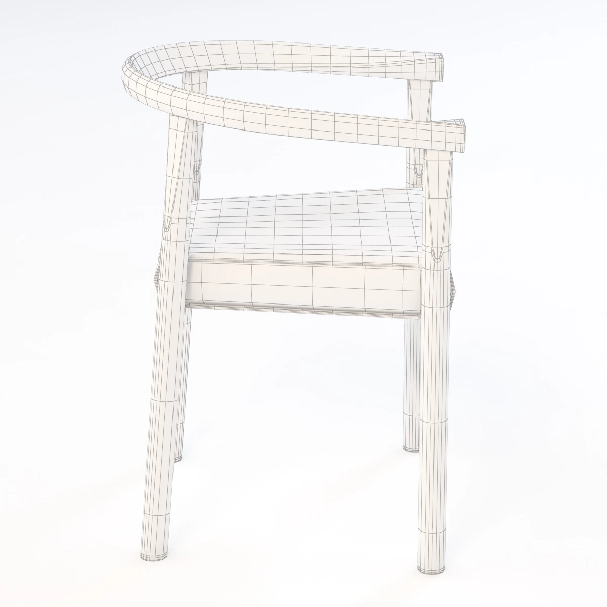 Bensen Tokyo Wooden Chair 3D Model_08