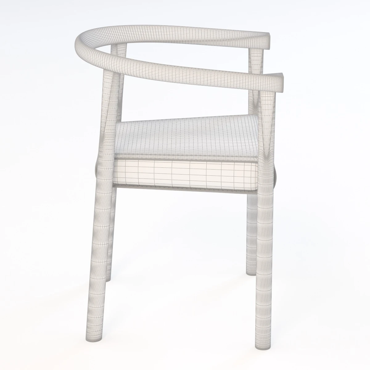 Bensen Tokyo Wooden Chair 3D Model_07