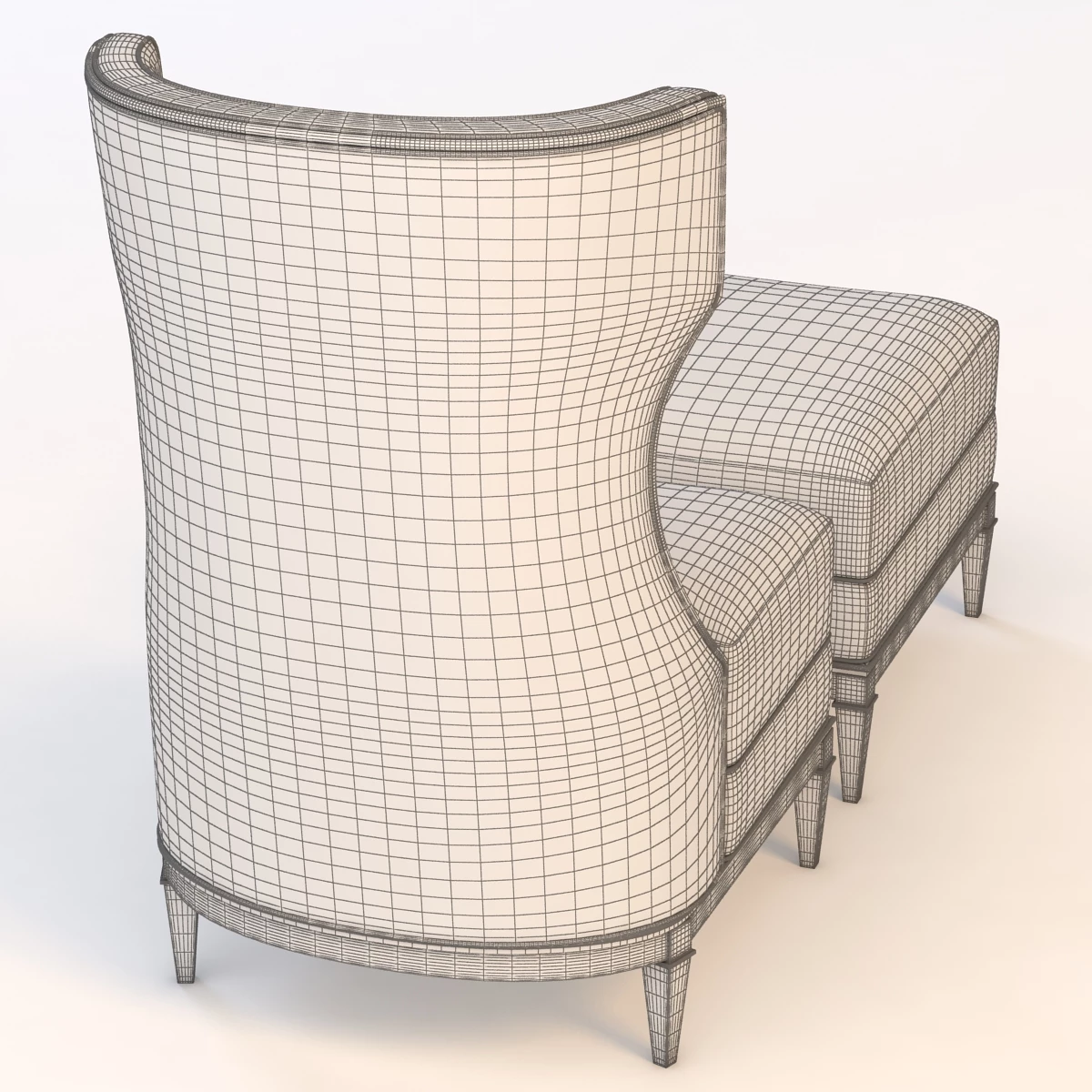 Bolier Modern Luxury Demi Wing Chair 92006 3D Model_07