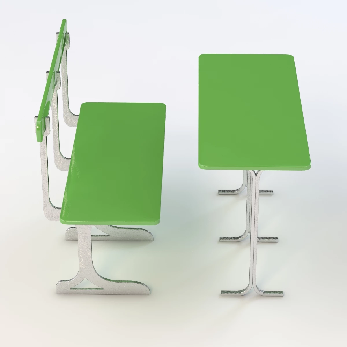 Cafe Seating and Bench 3D Model_04