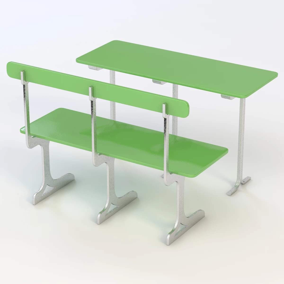 Cafe Seating and Bench 3D Model_05