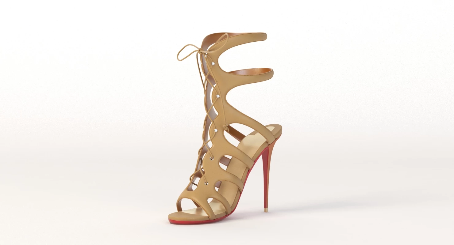 Christian Louboutin Amazoulo Sandal Shoe 3D Model_04