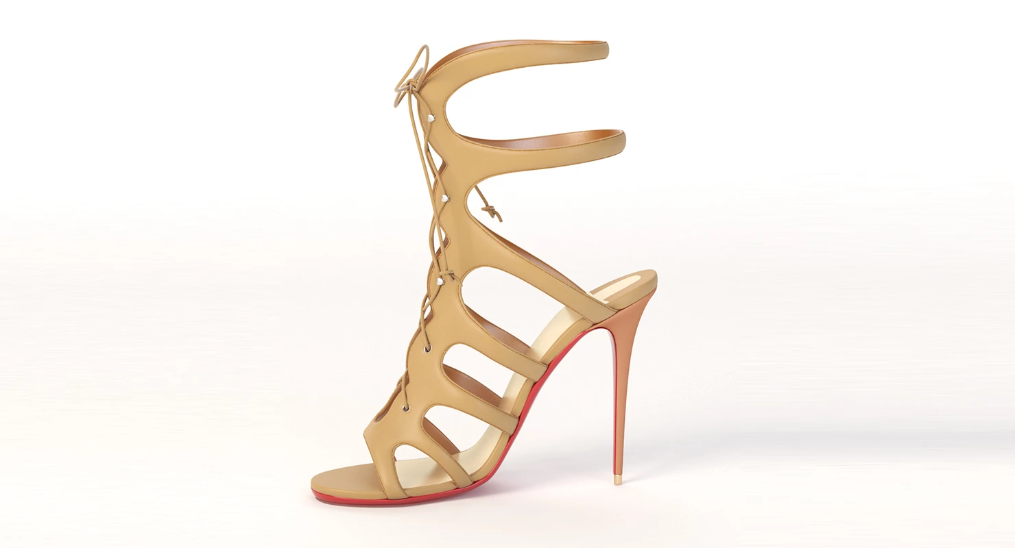 Christian Louboutin Amazoulo Sandal Shoe 3D Model_01