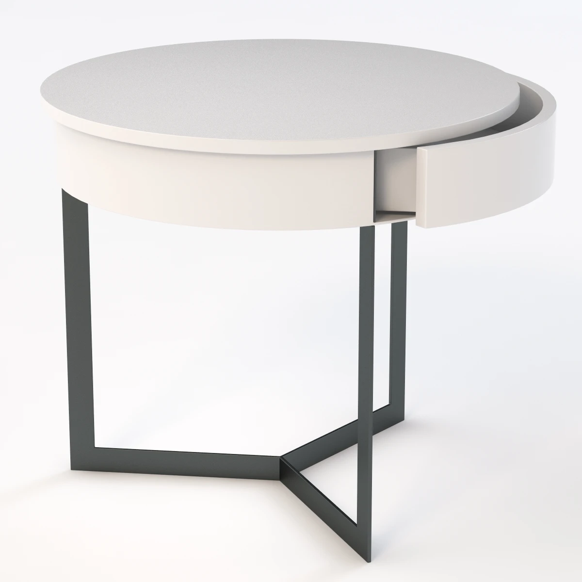 Croy End Table White 3D Model_06
