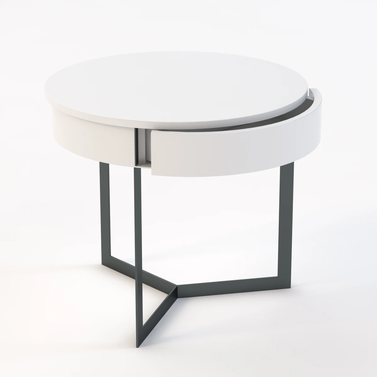 Croy End Table White 3D Model_01