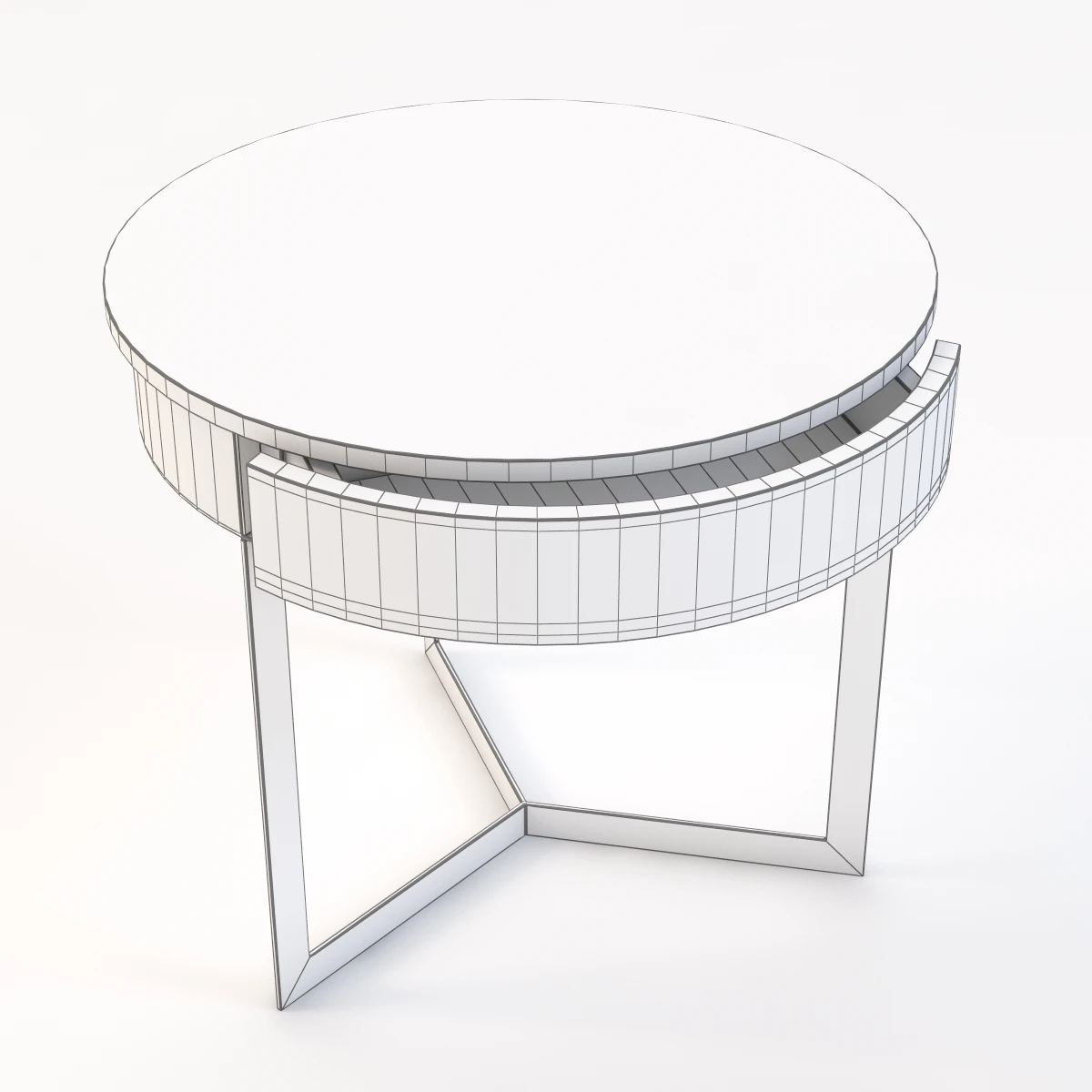 Croy End Table White 3D Model_09