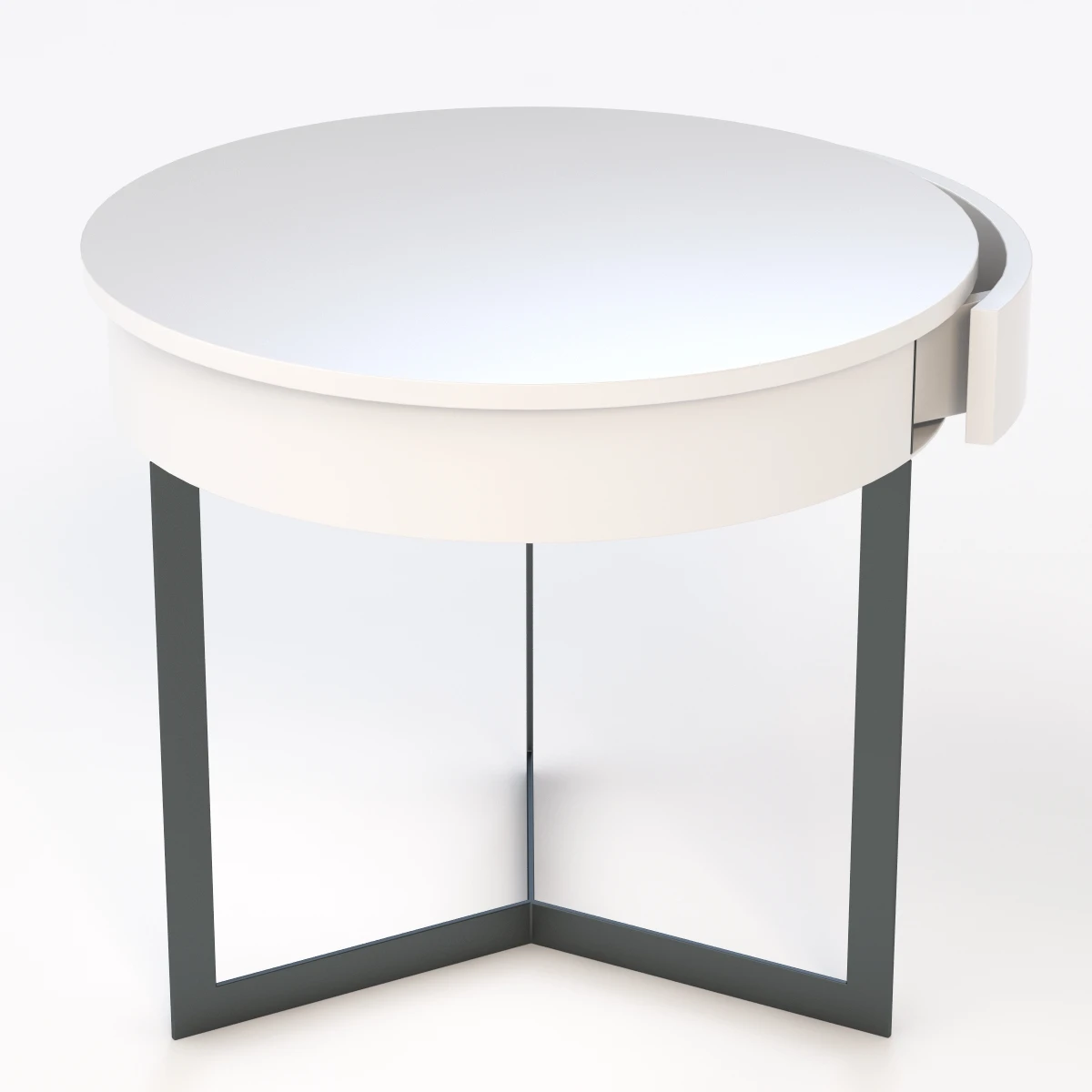 Croy End Table White 3D Model_07