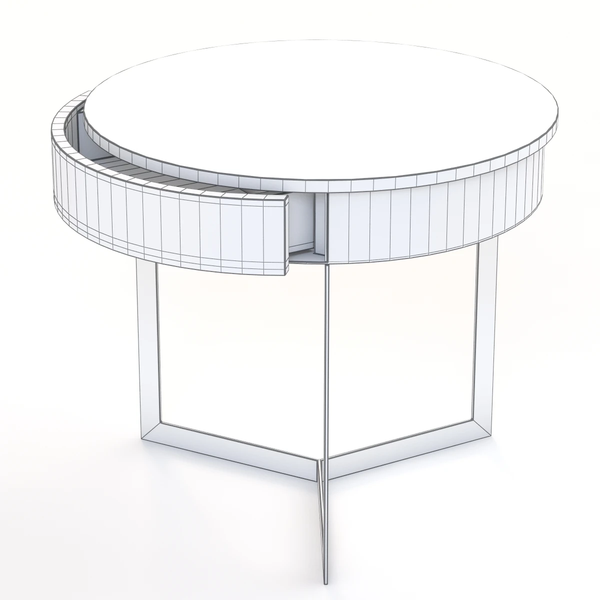 Croy End Table White 3D Model_08