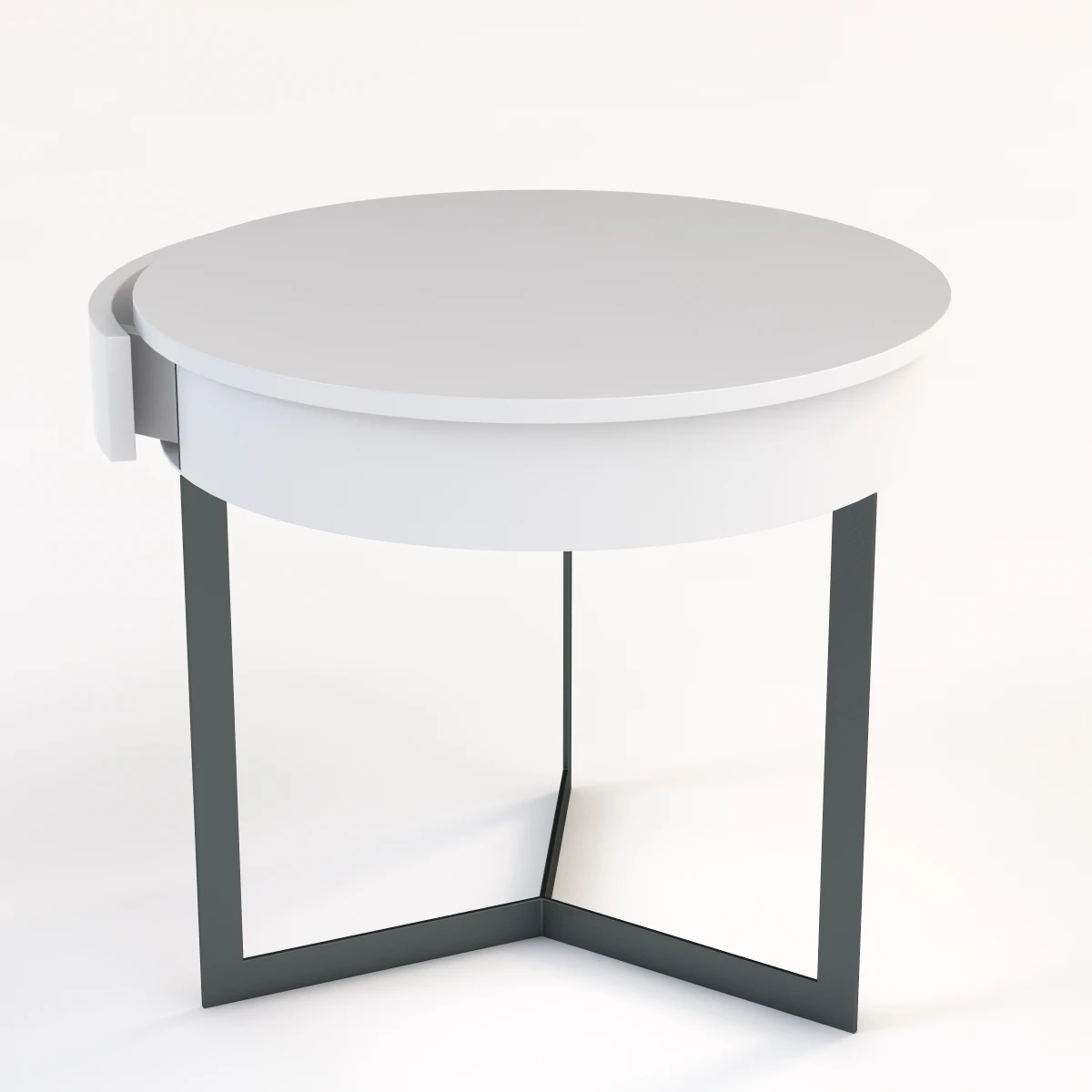 Croy End Table White 3D Model_03