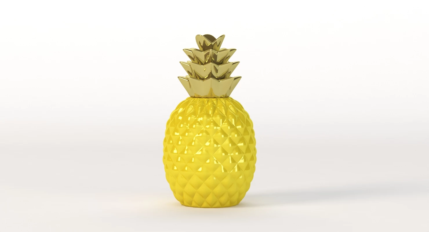 Elegant Ceramic Pineapple Centerpiece Decor 3D Model_06