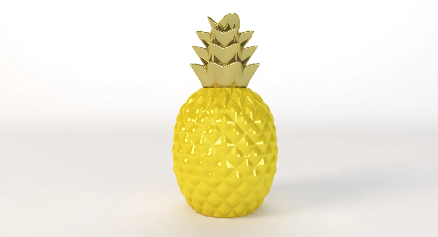 Elegant Ceramic Pineapple Centerpiece Decor 3D Model_03