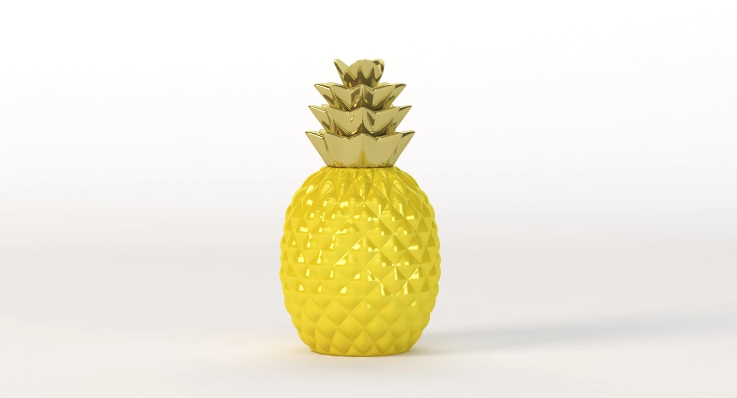 Elegant Ceramic Pineapple Centerpiece Decor 3D Model_09