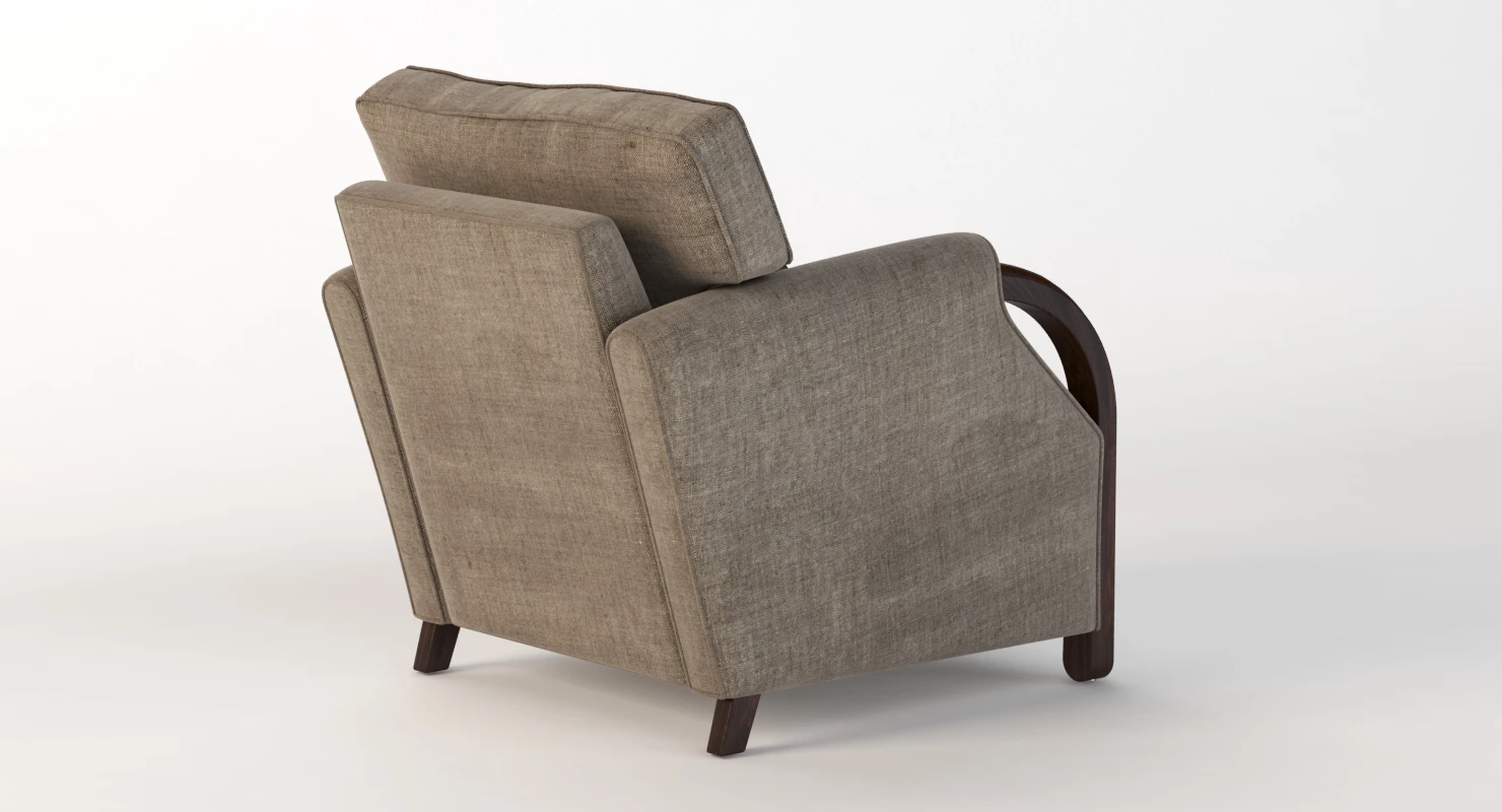 Eugene Printz 19th Century Lounge Armchair 3D Model_06