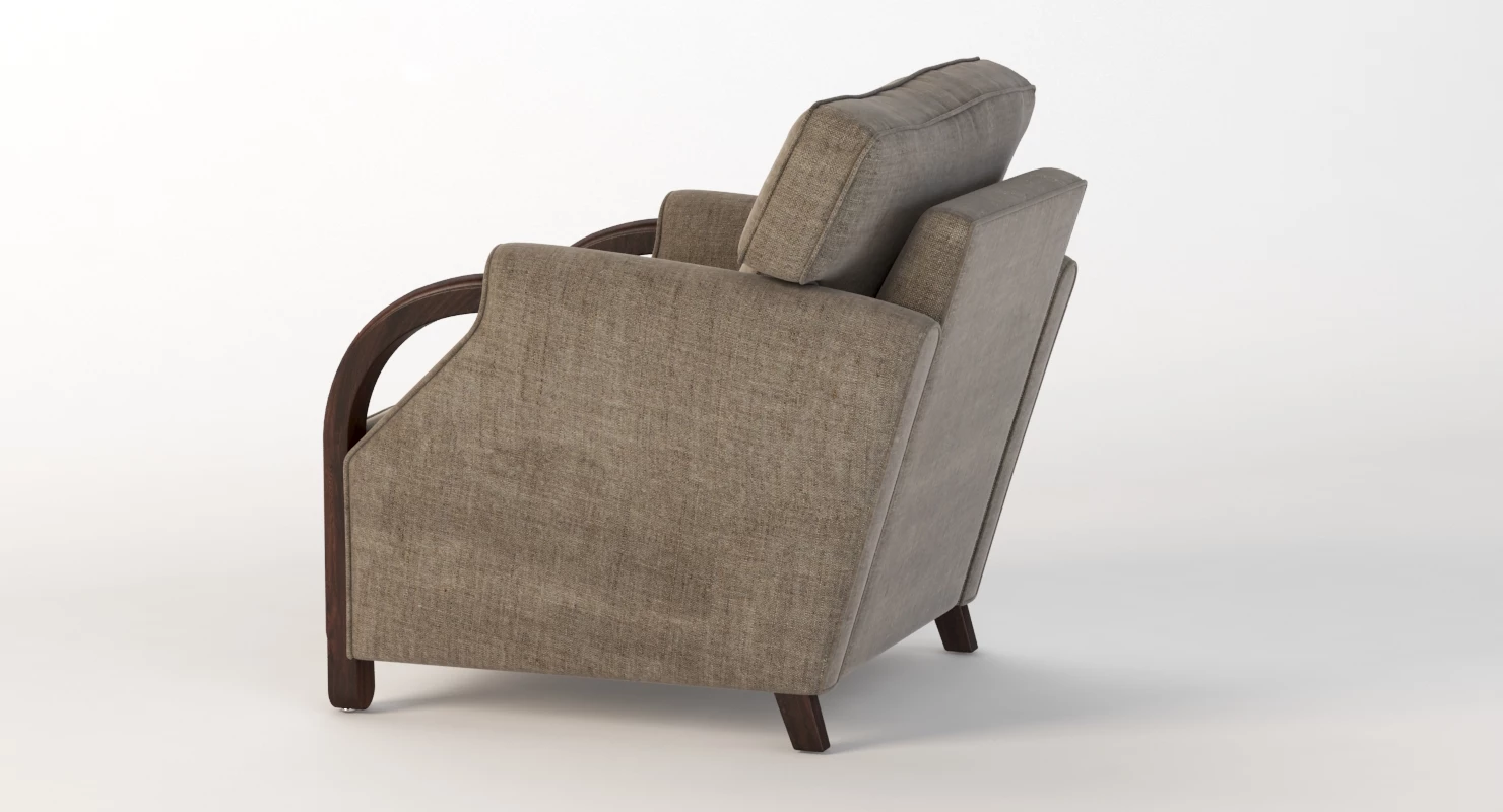 Eugene Printz 19th Century Lounge Armchair 3D Model_08