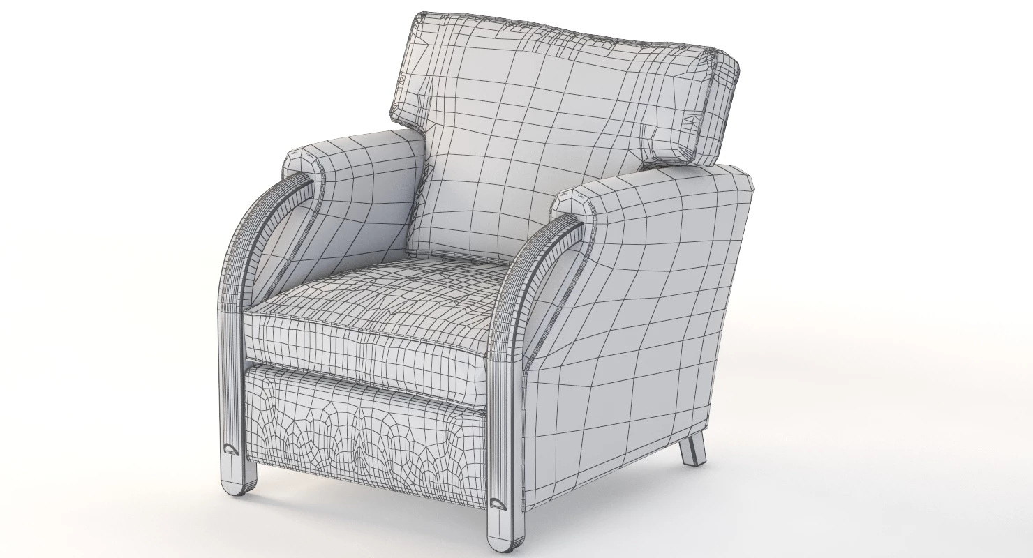 Eugene Printz 19th Century Lounge Armchair 3D Model_011