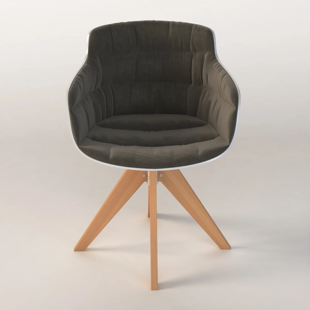 Flow Slim Armchair Padded With 4 Legged 3D Model_03