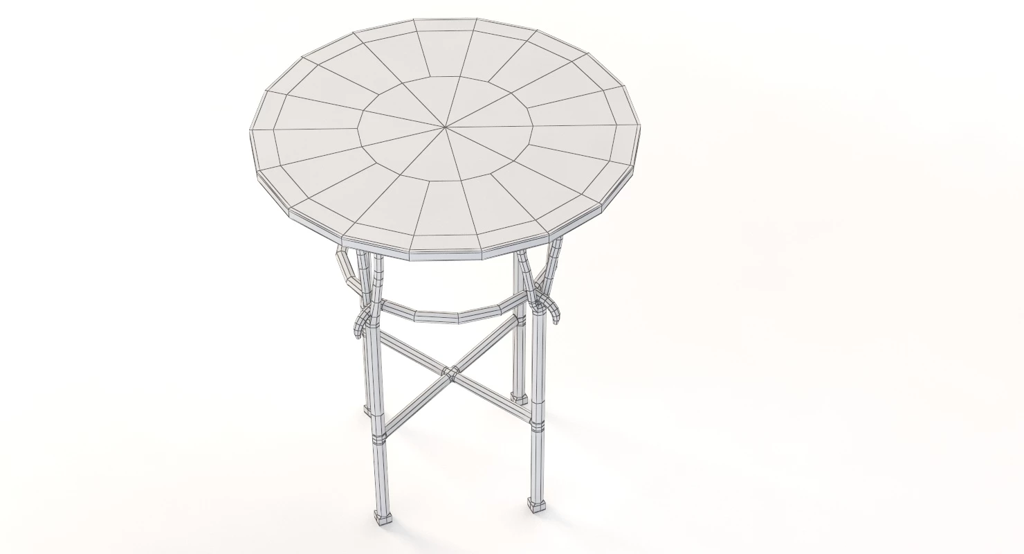 Fourches Round Side Table by Garouste and Bonetti 3D Model_012