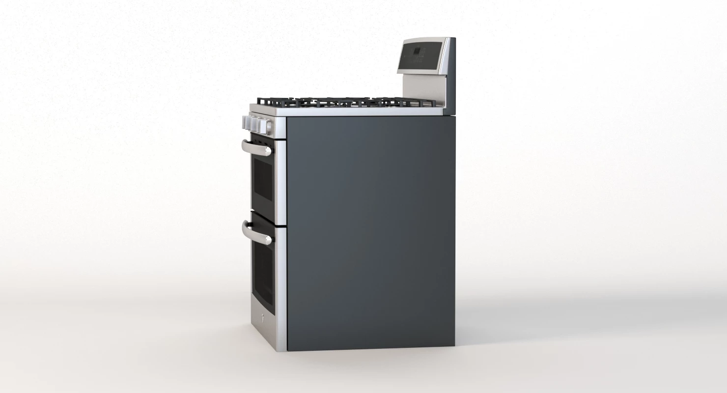 General Electric Free Standing Gas Double Oven Convection Range 3D Model_09