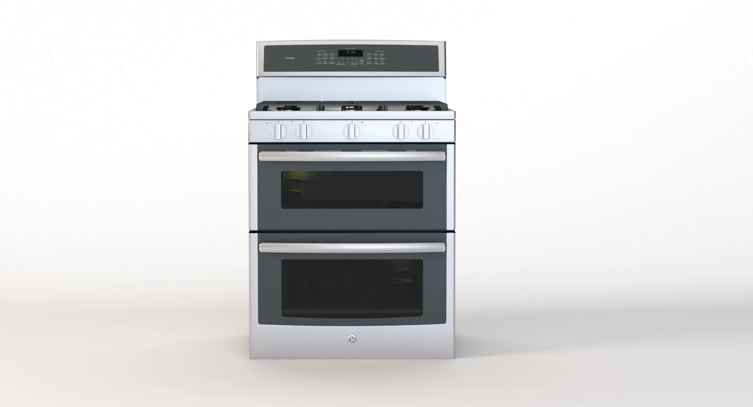 General Electric Free Standing Gas Double Oven Convection Range 3D Model_04