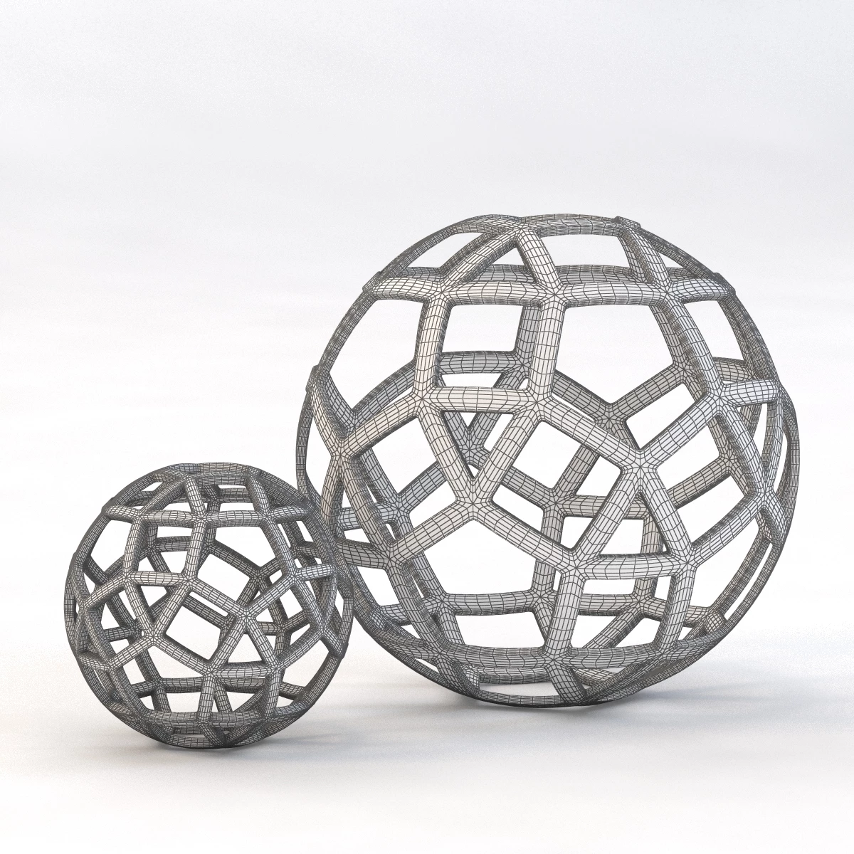 Geo Large Decorative Metal Ball 3D Model_03