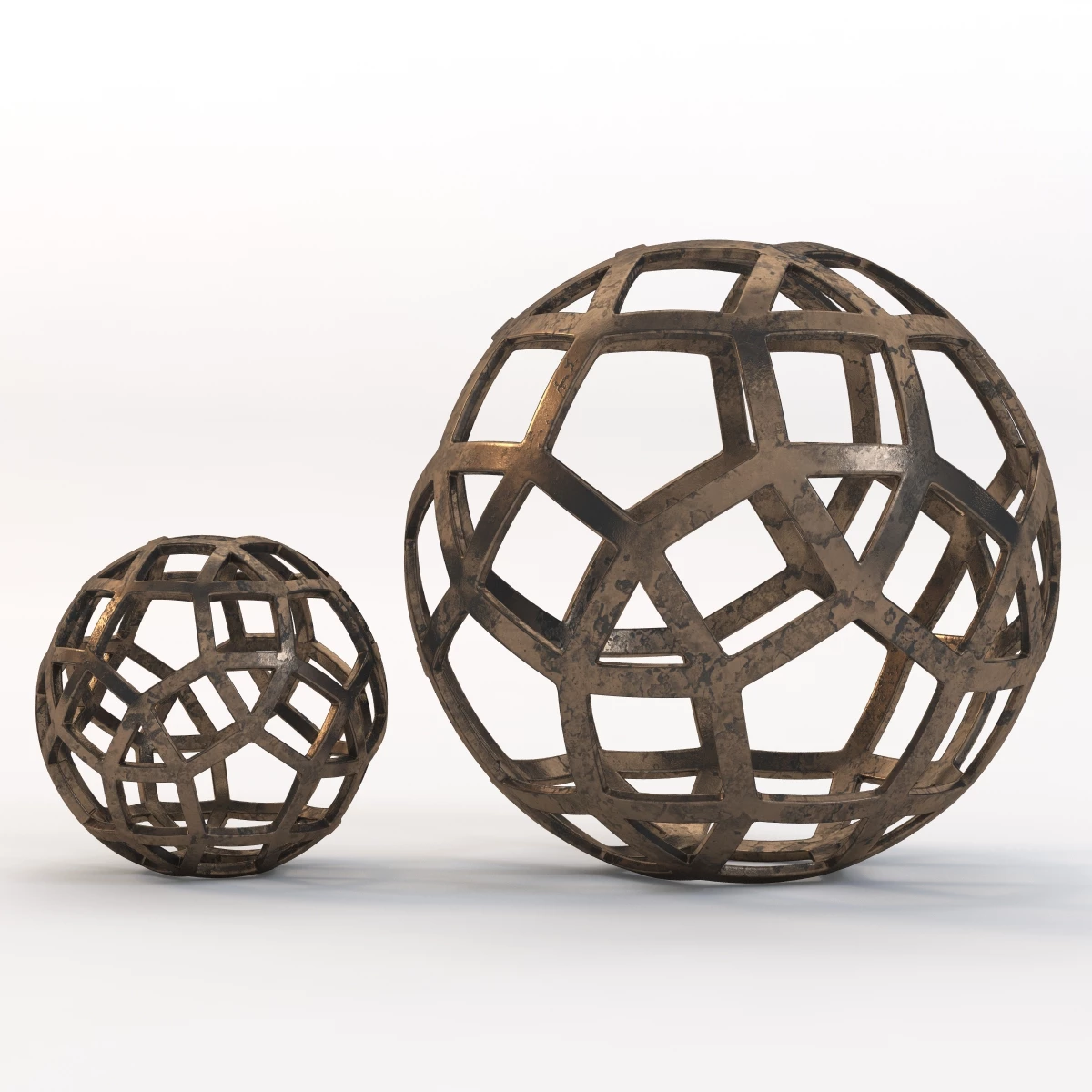 Geo Large Decorative Metal Ball 3D Model_011
