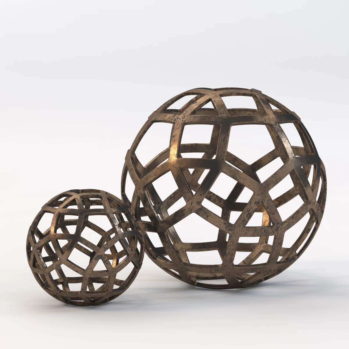 Geo Large Decorative Metal Ball 3D Model_01