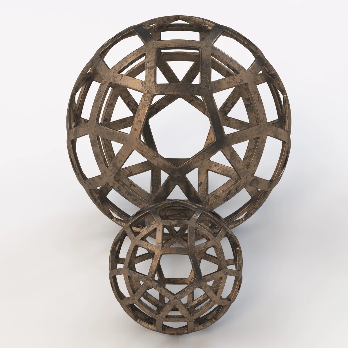 Geo Large Decorative Metal Ball 3D Model_04