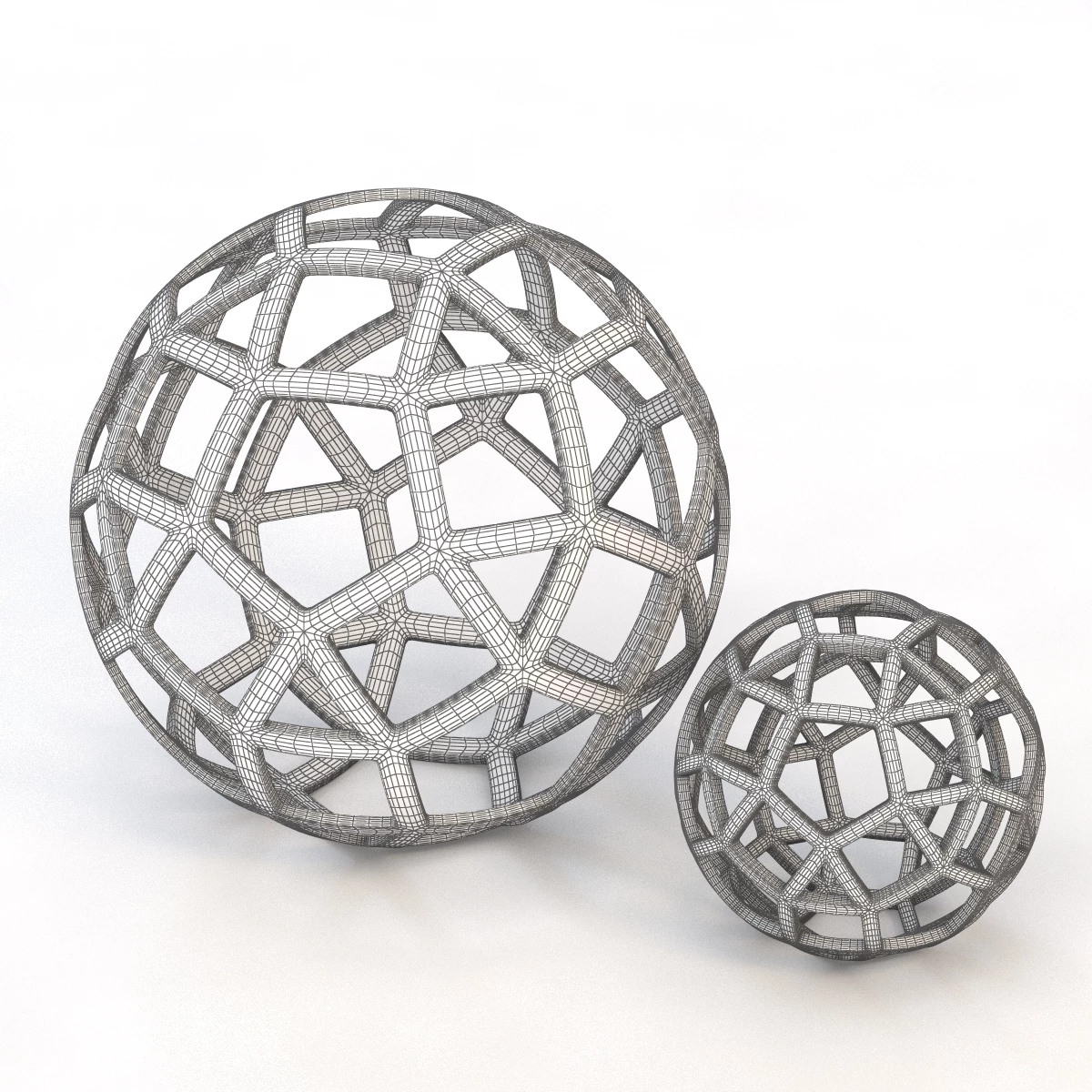 Geo Large Decorative Metal Ball 3D Model_07