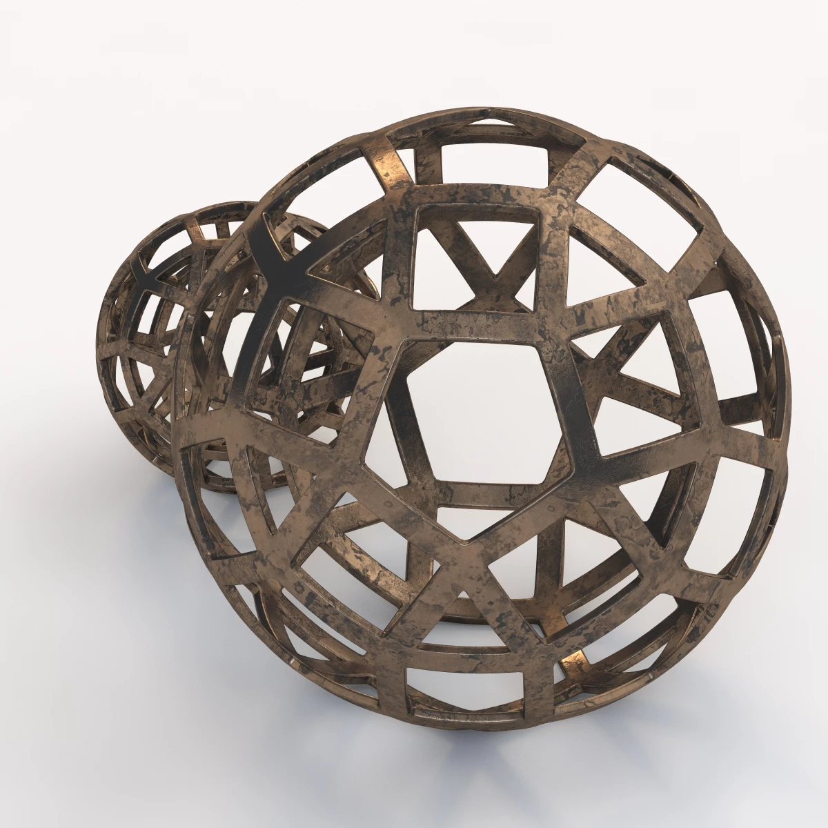 Geo Large Decorative Metal Ball 3D Model_09