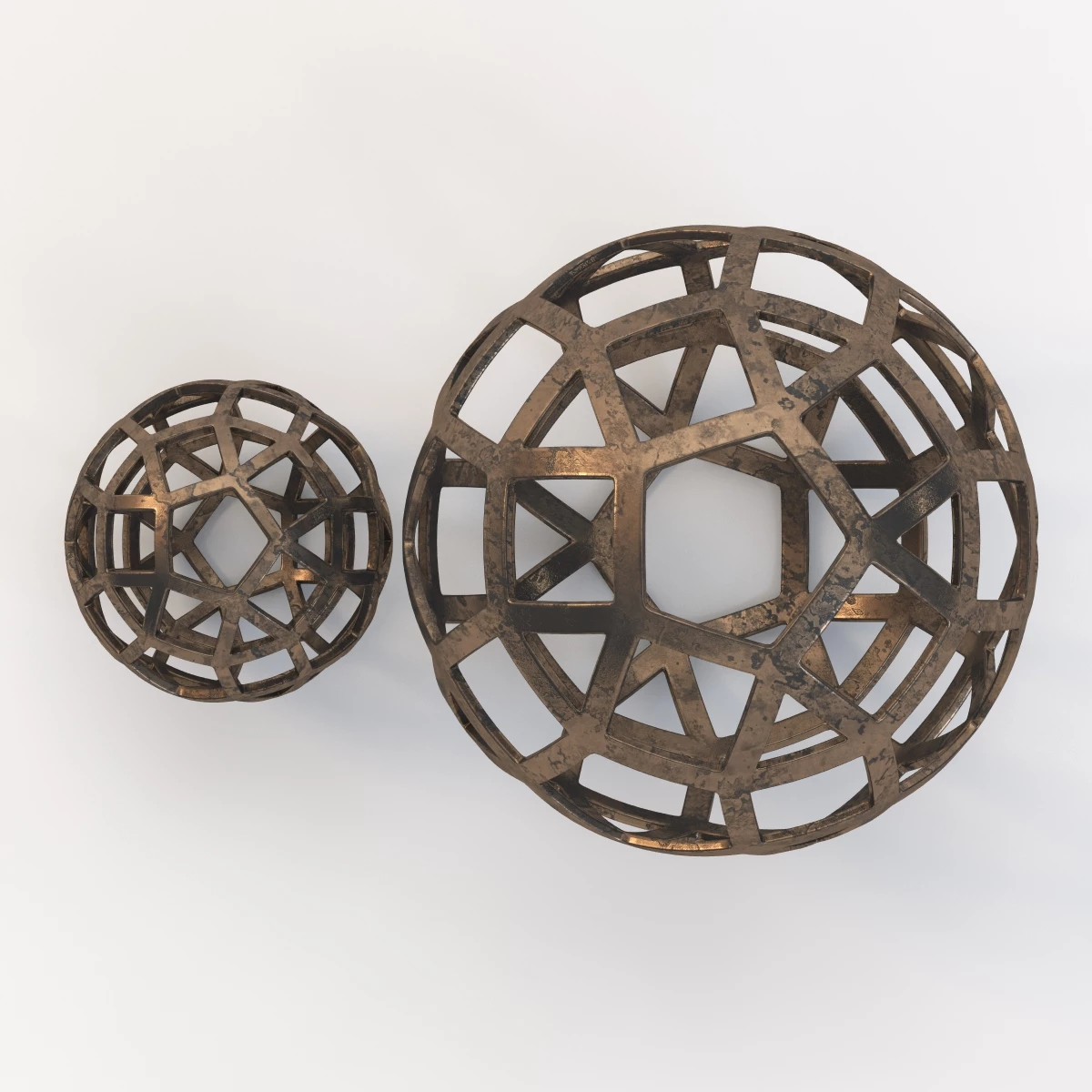 Geo Large Decorative Metal Ball 3D Model_010