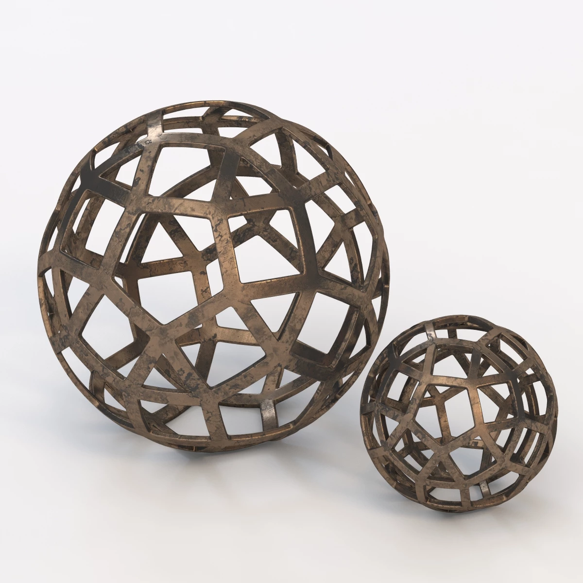 Geo Large Decorative Metal Ball 3D Model_06