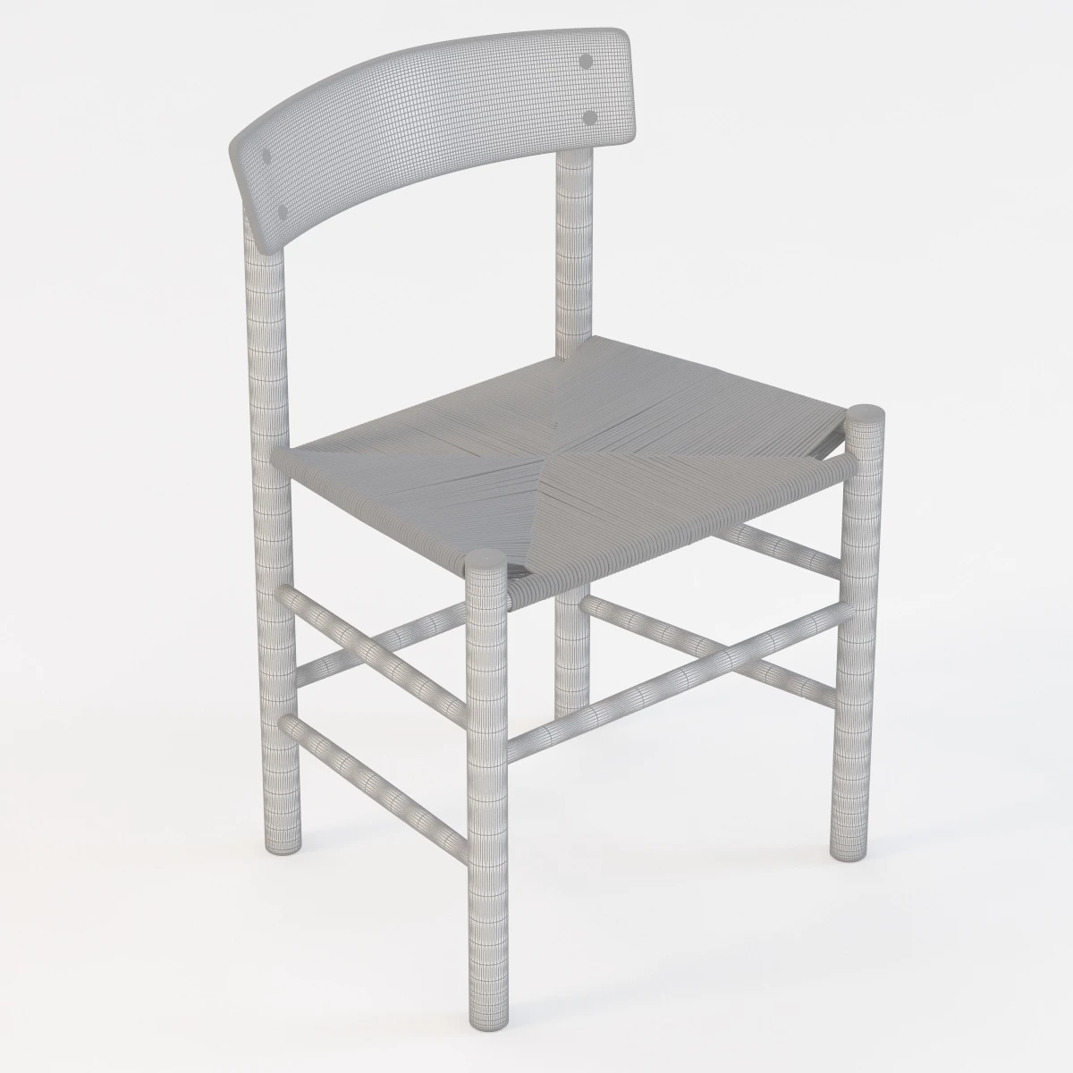 Hoto Fredericia J 39 Wooden Chair 3D Model_011