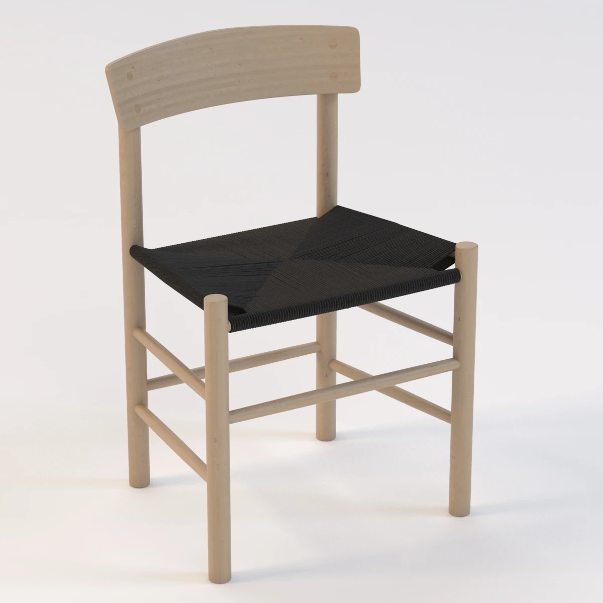 Hoto Fredericia J 39 Wooden Chair 3D Model_01