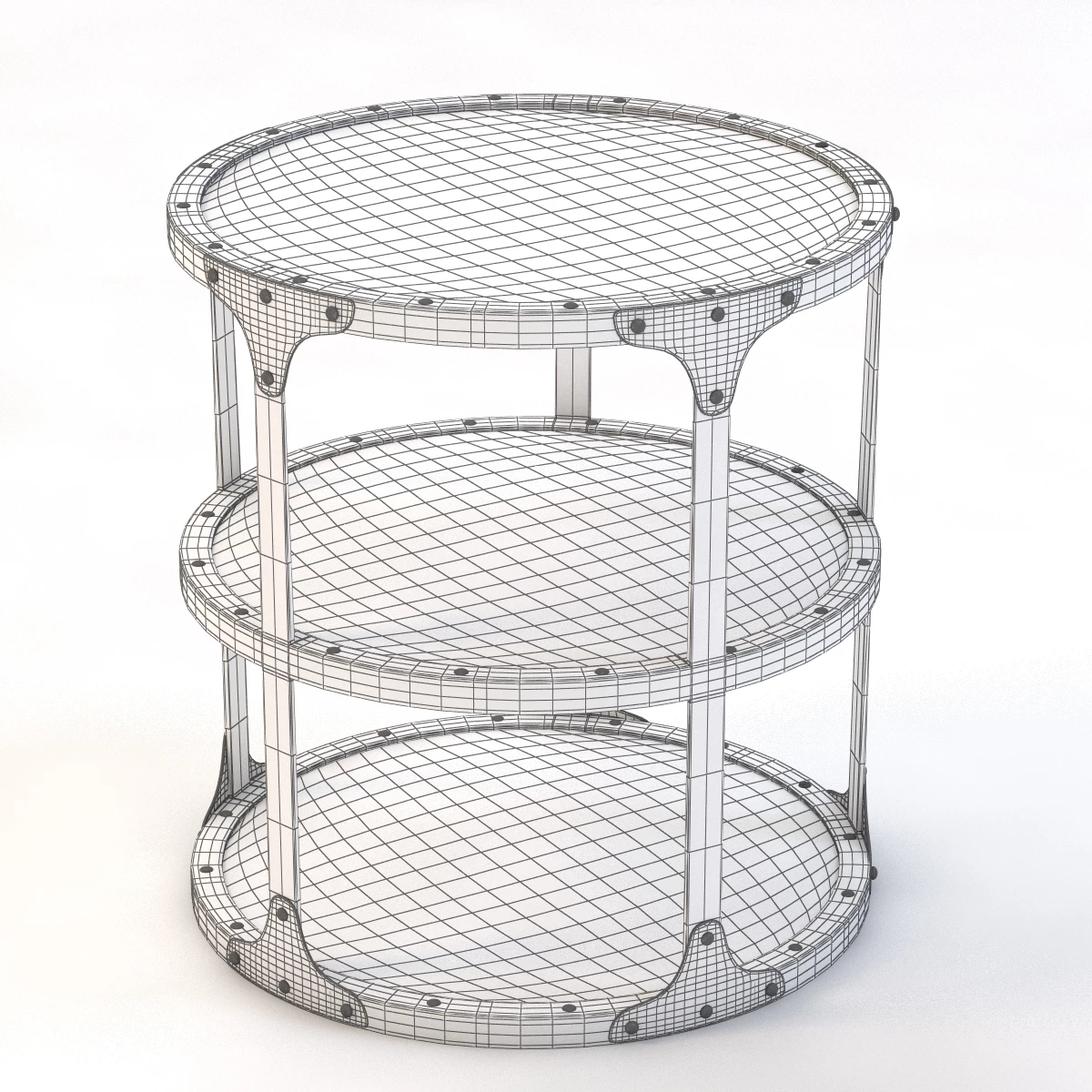 Industrial Riveted Side Table 3D Model_04