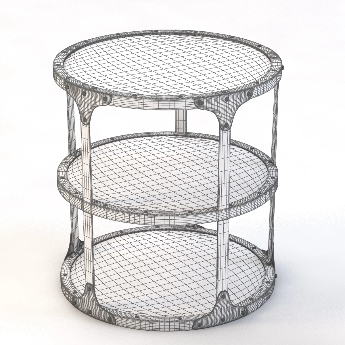 Industrial Riveted Side Table 3D Model_03