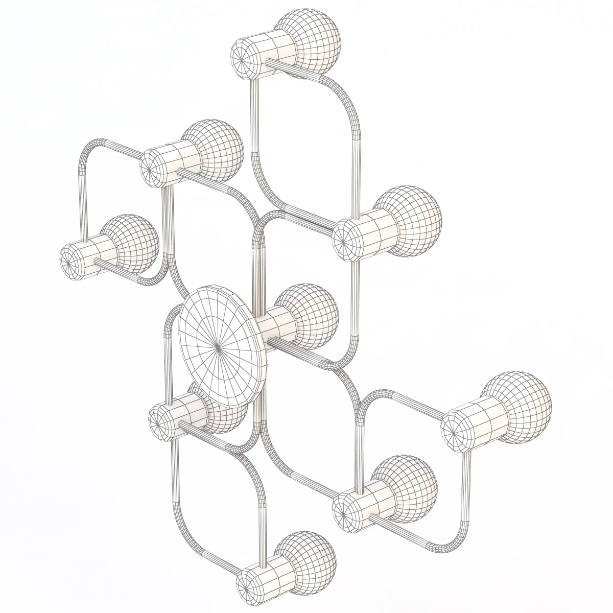 Italian Leola Flush Mount Chandelier 3D Model_07