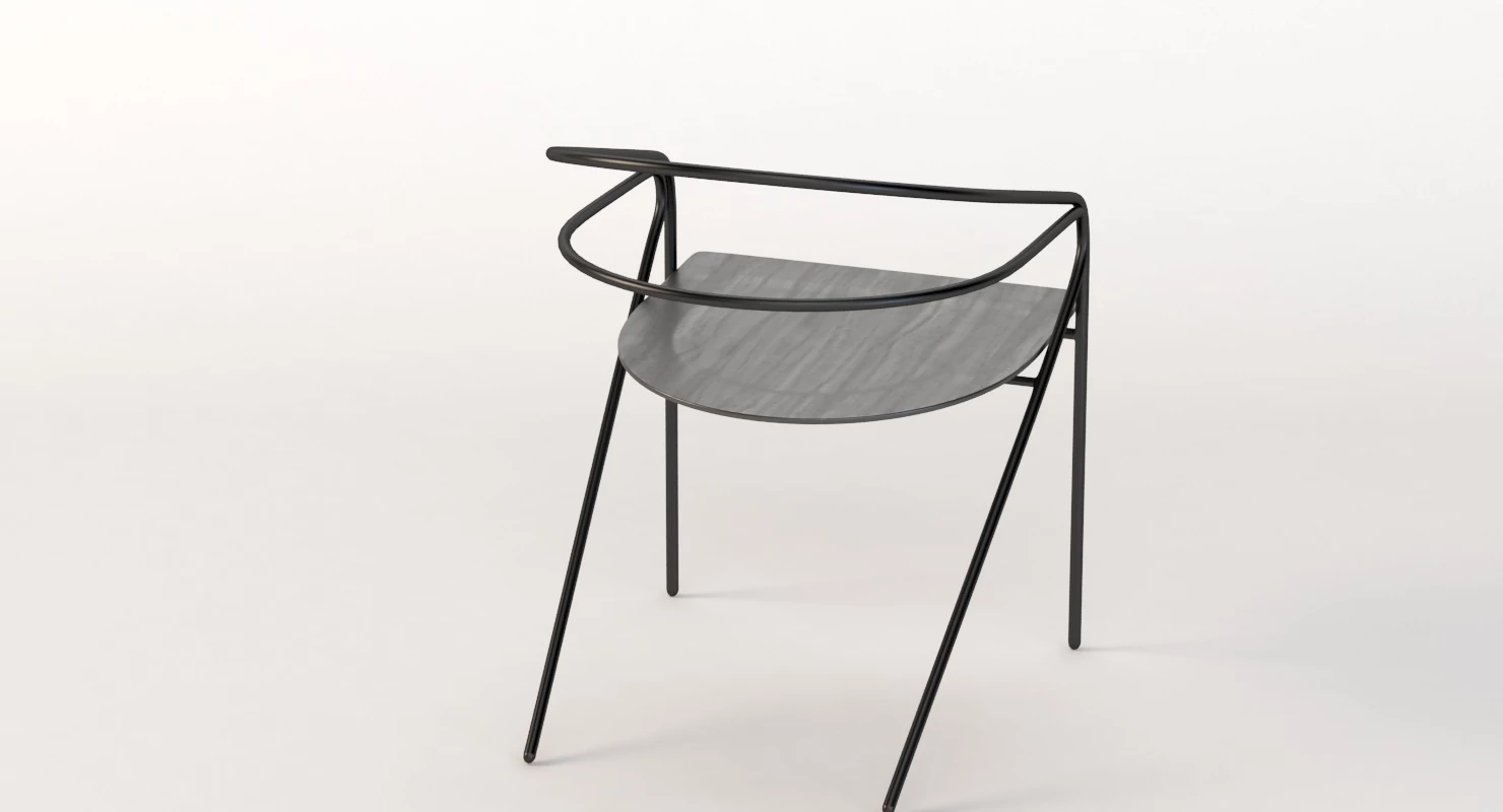 Living Divani Georges Light Steel Chair 3D Model_07