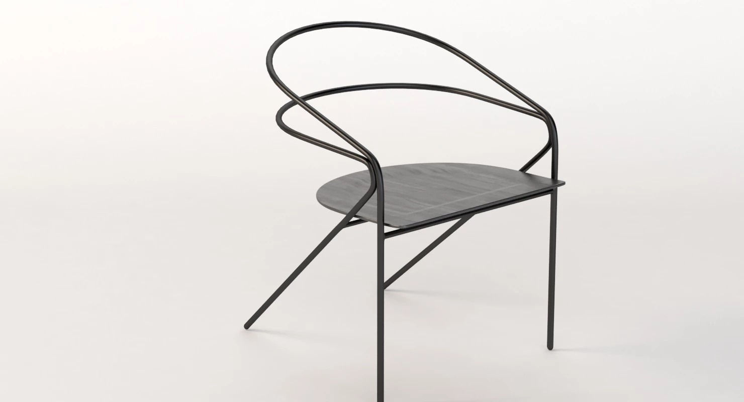 Living Divani Georges Light Steel Chair 3D Model_05