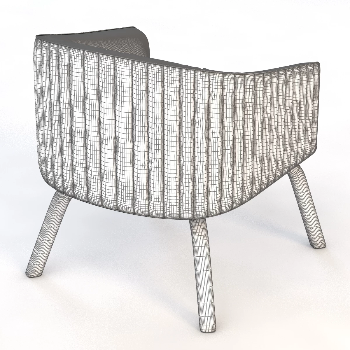 Lolita Stripe Armchair 3D Model_06