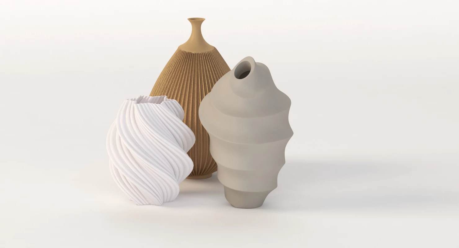 Luminary Printed Led Lamp Accent Vase Collection 3D Model_09