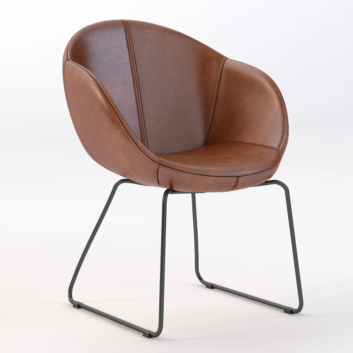 Merino Leather Chair 3D Model_01