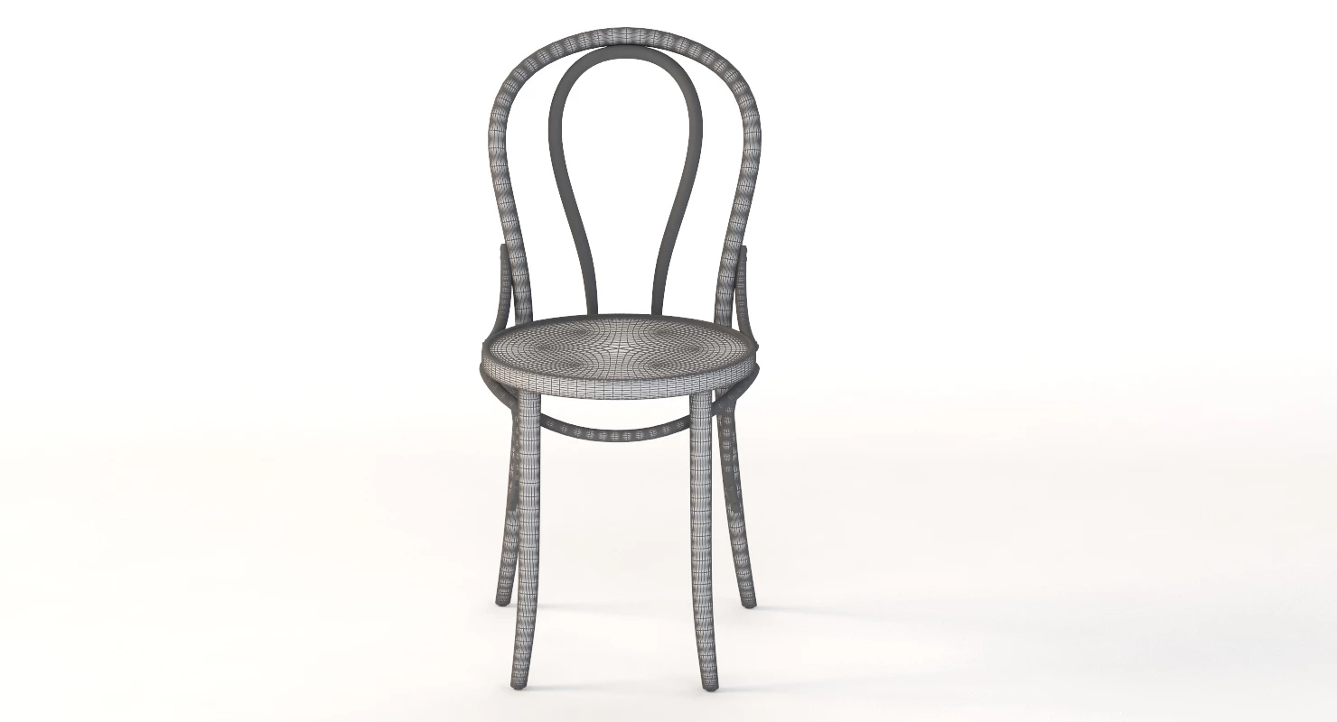 Michael Thonet 18 Era Bentwood Restaurant Chair 3D Model_04