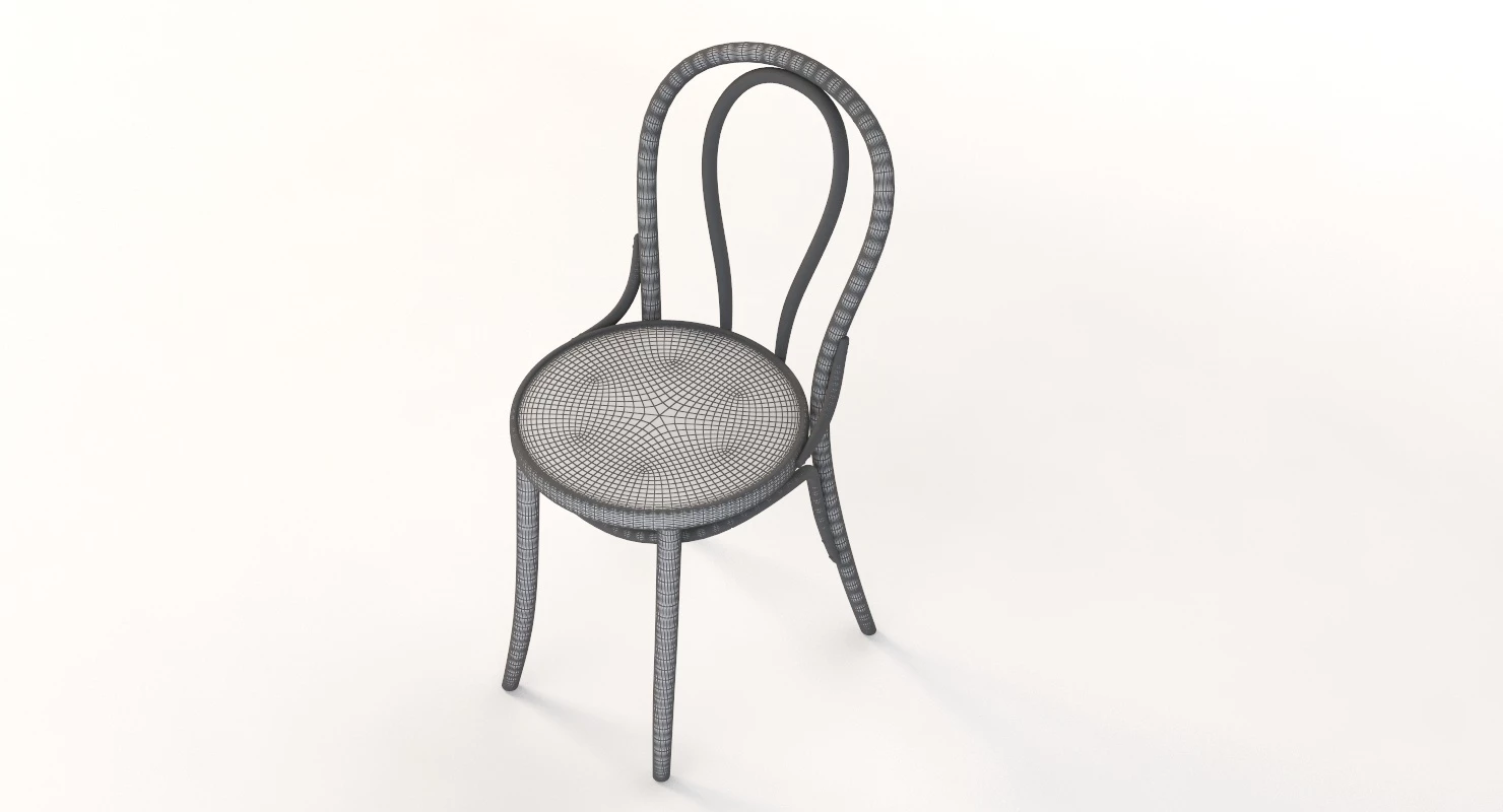Michael Thonet 18 Era Bentwood Restaurant Chair 3D Model_05