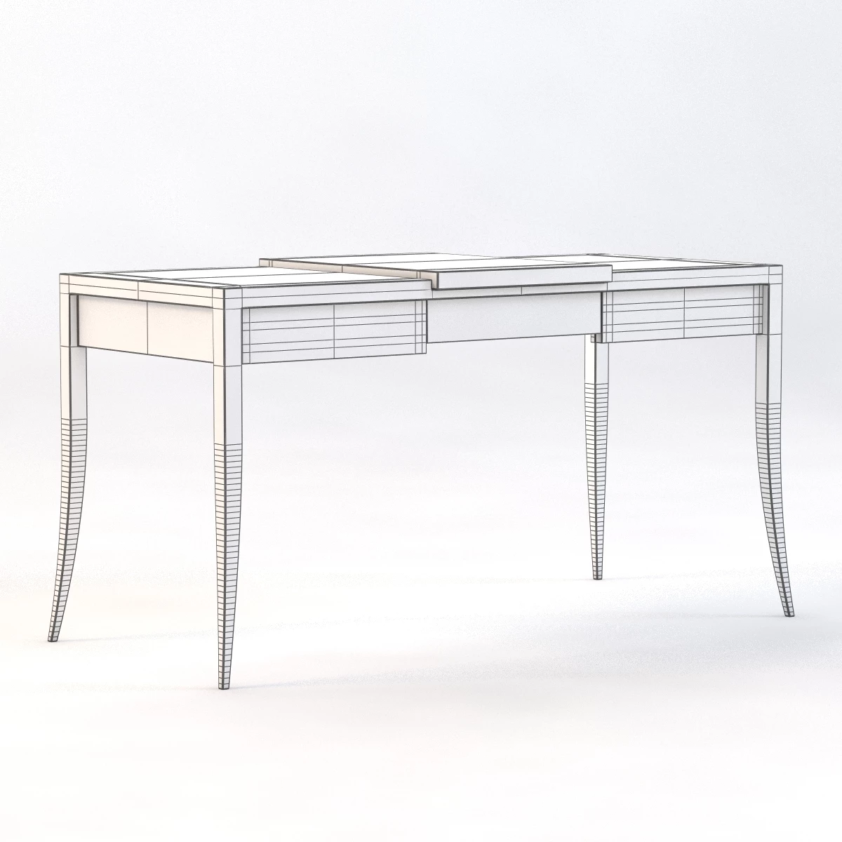 Mid-Century Vanity Table 3D Model_03