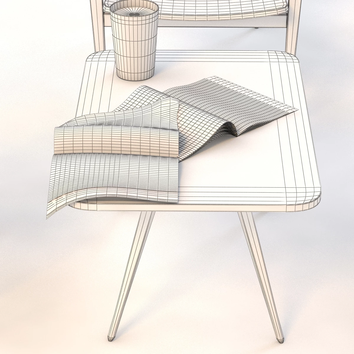 Modernatique Chair And Table 3D Model_05